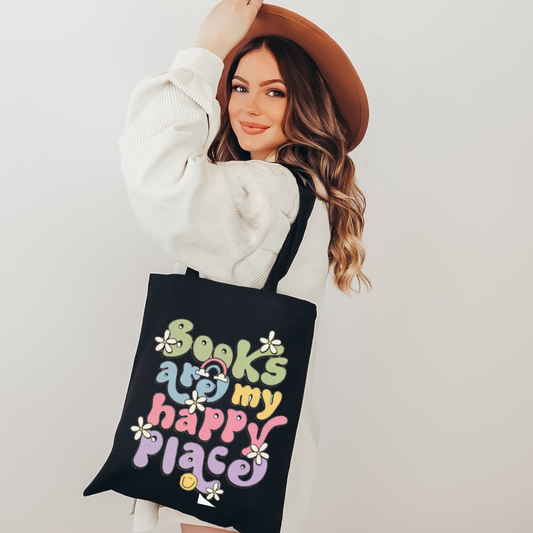 Books are my happy place tote